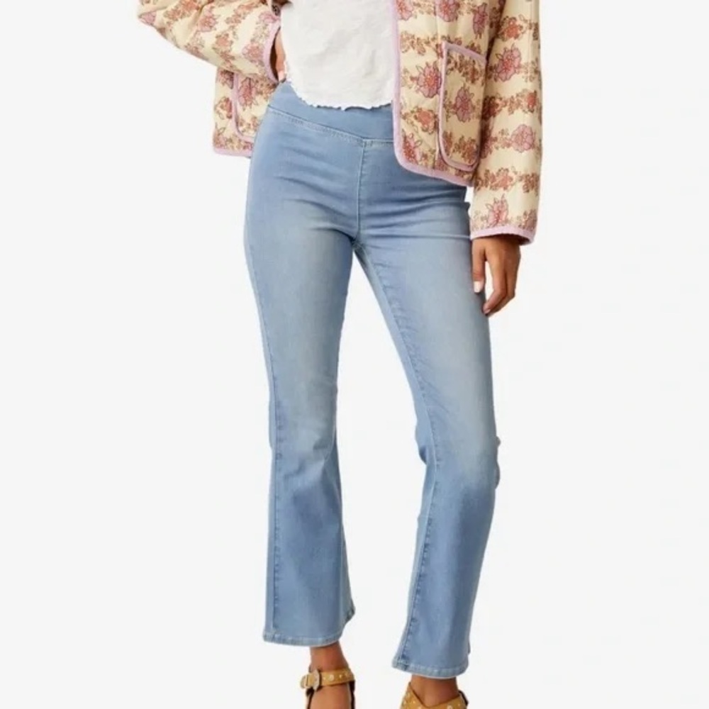 Free People Light Blue Boot Cut Pants